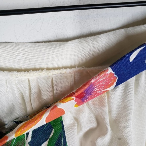 Vintage Frederick's Of Hollywood Floral Midi Skirt‎ 13 6 White Tropical - Picture 6 of 13